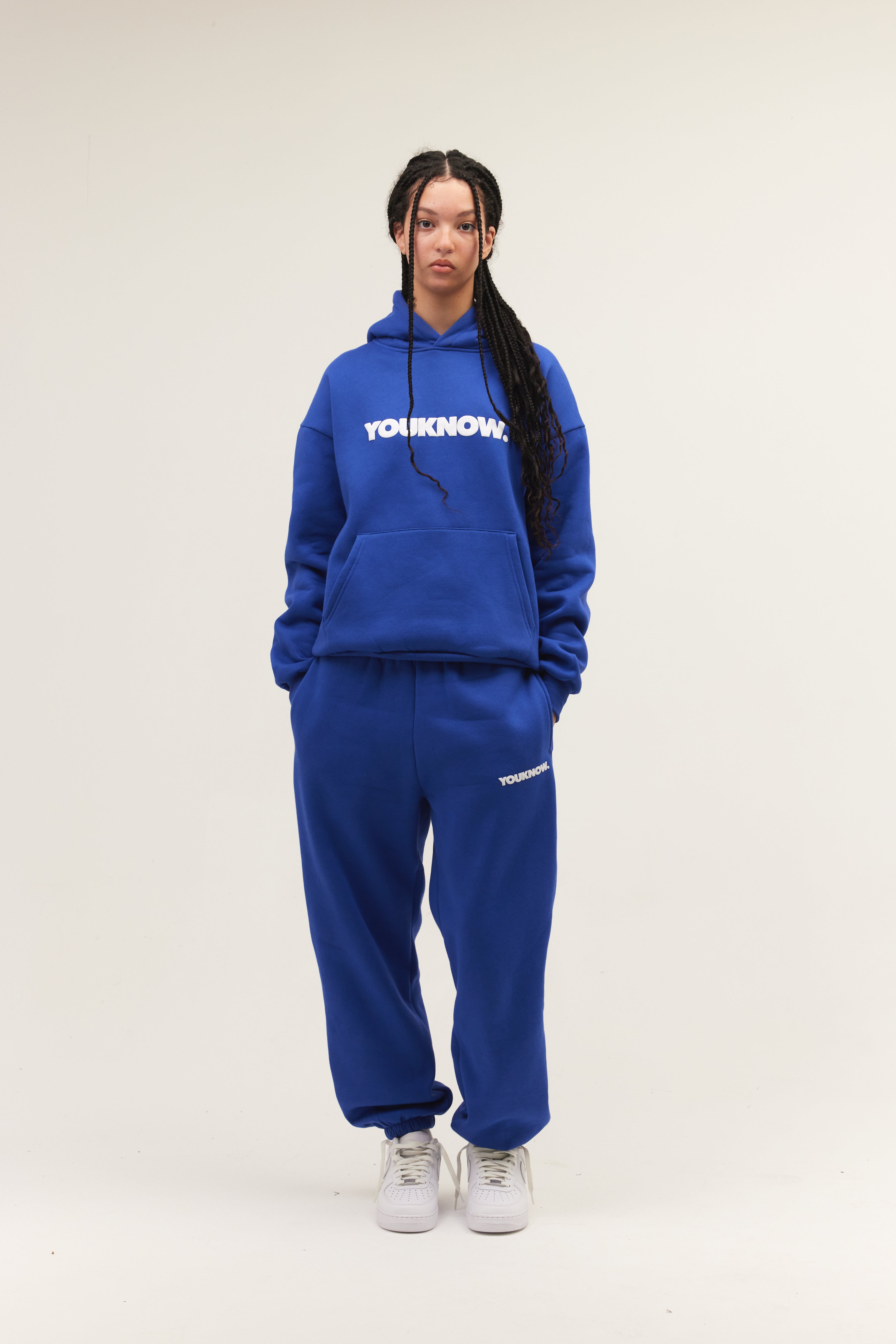 BLOCK CUFFED SWEATPANTS | Blue