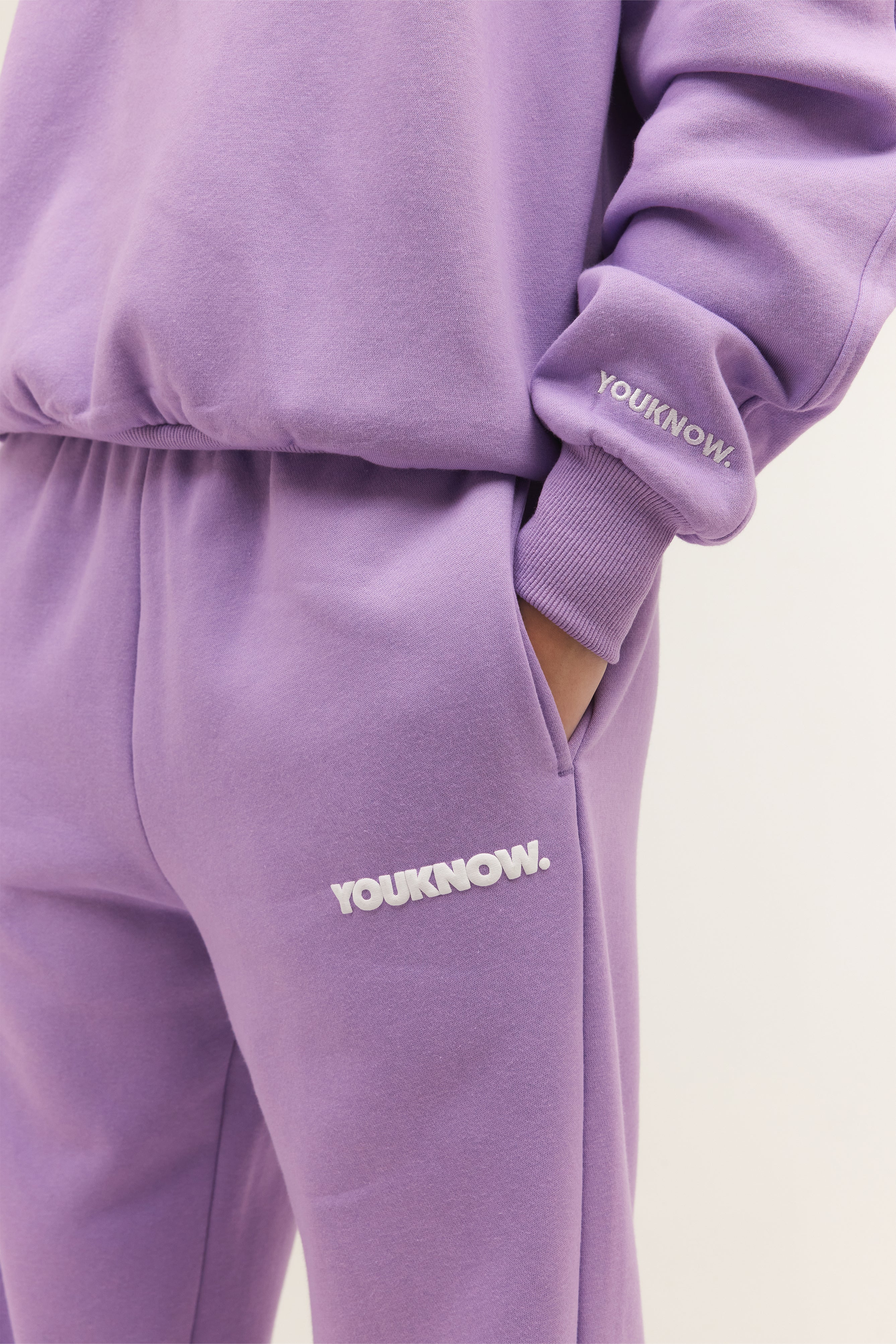 BLOCK WIDE-LEG SWEATPANTS | Lilac