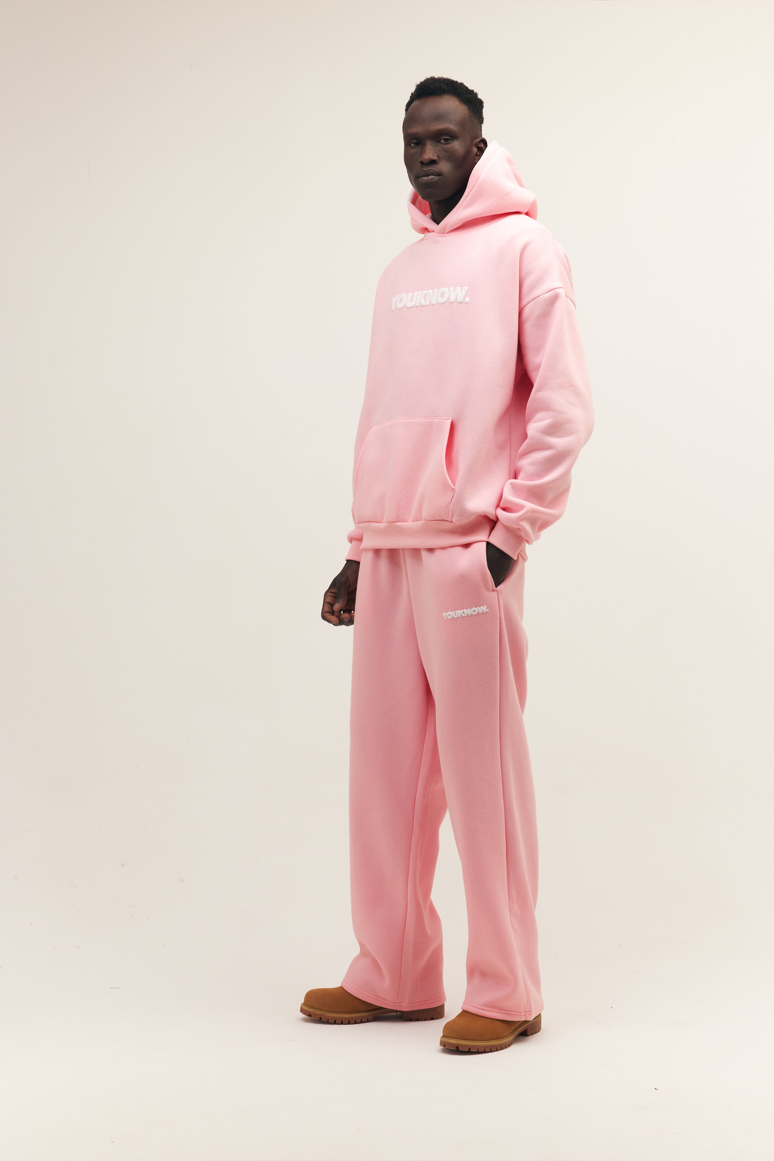 BLOCK WIDE-LEG SWEATPANTS | Pink