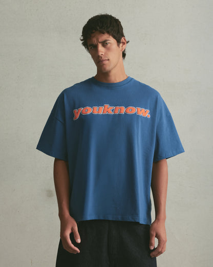 Puff Print Box Tee | Ocean Blue