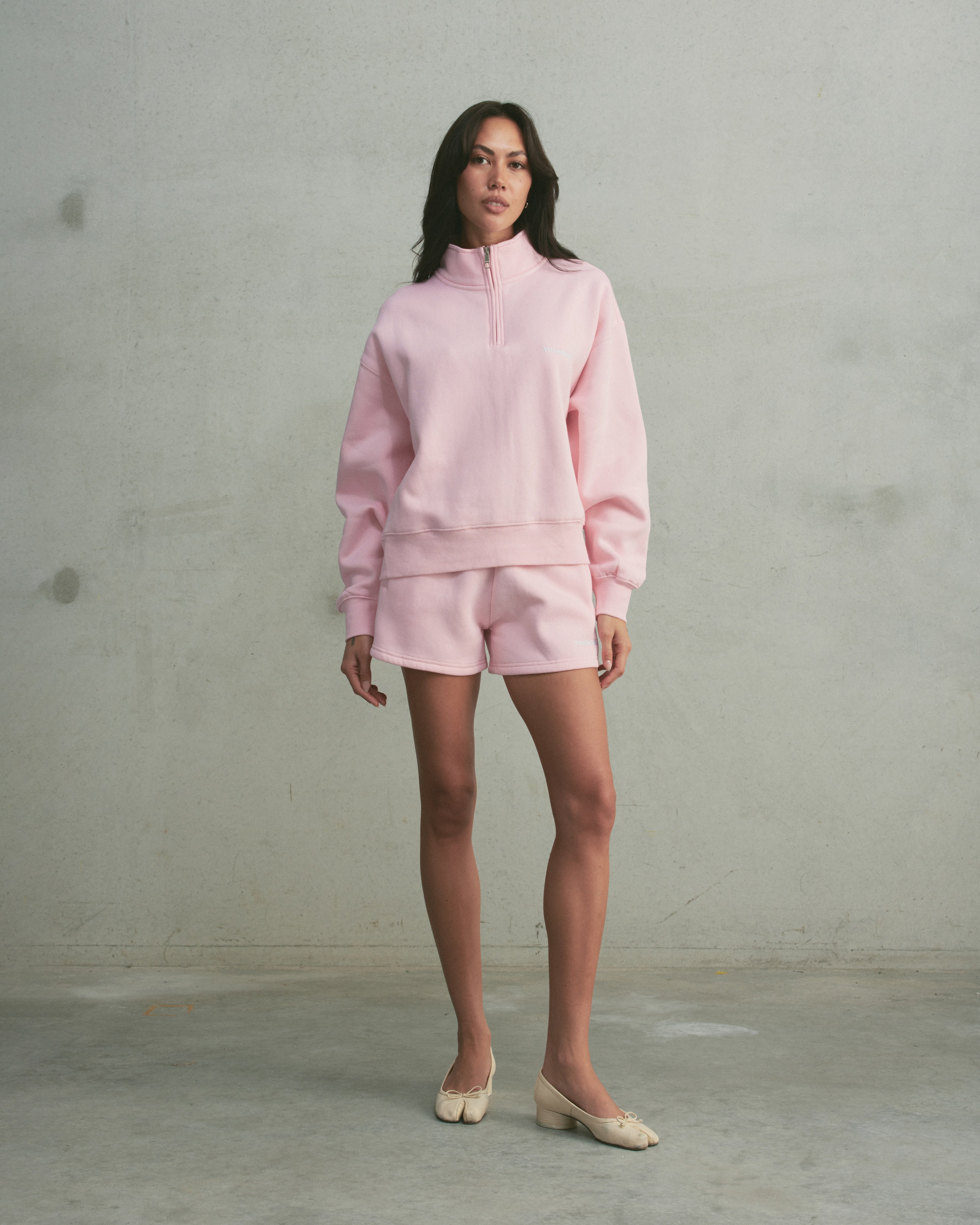 Core 1/4 Zip Pullover | Baby Pink