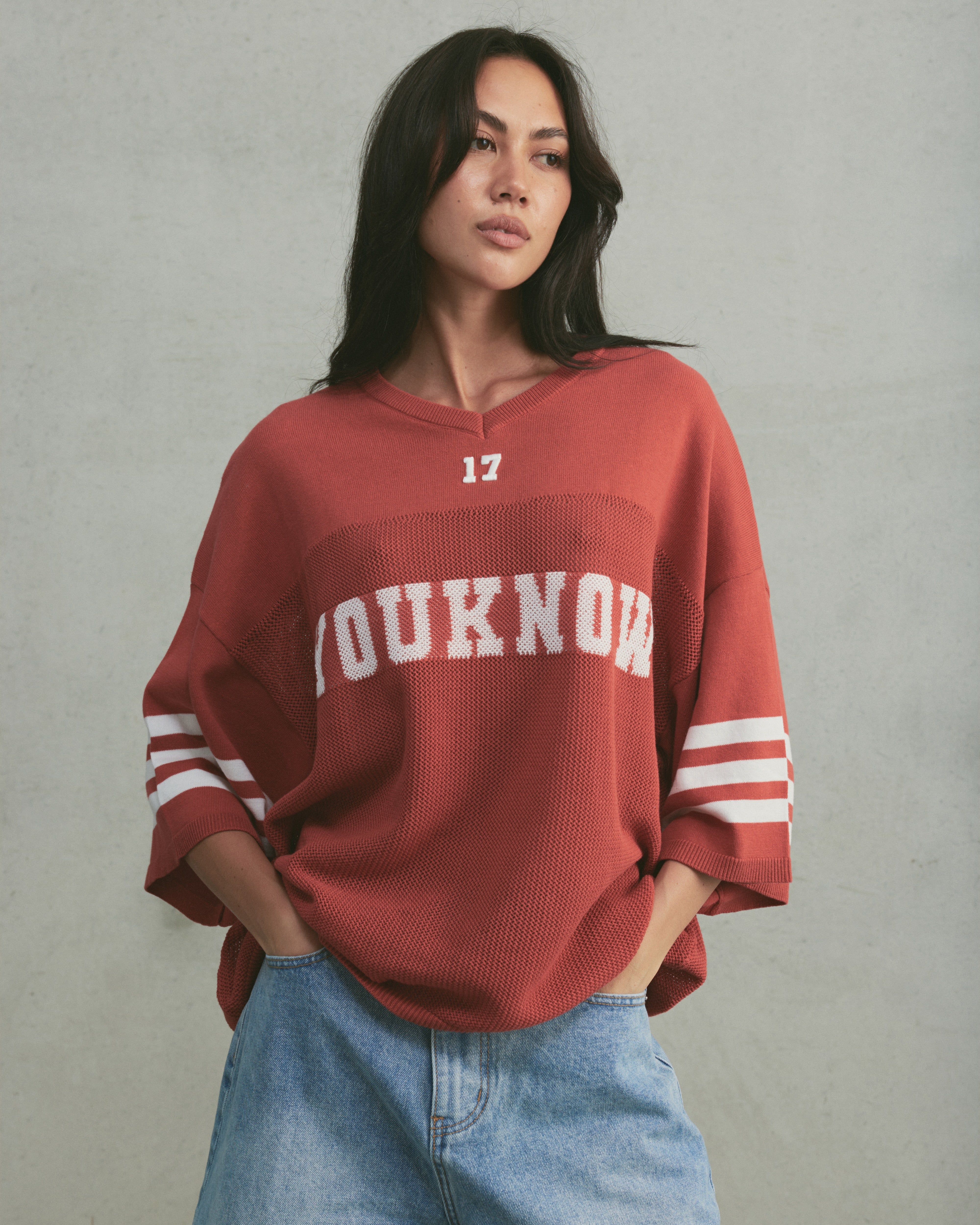 American Football Knit Jersey | Muted Red