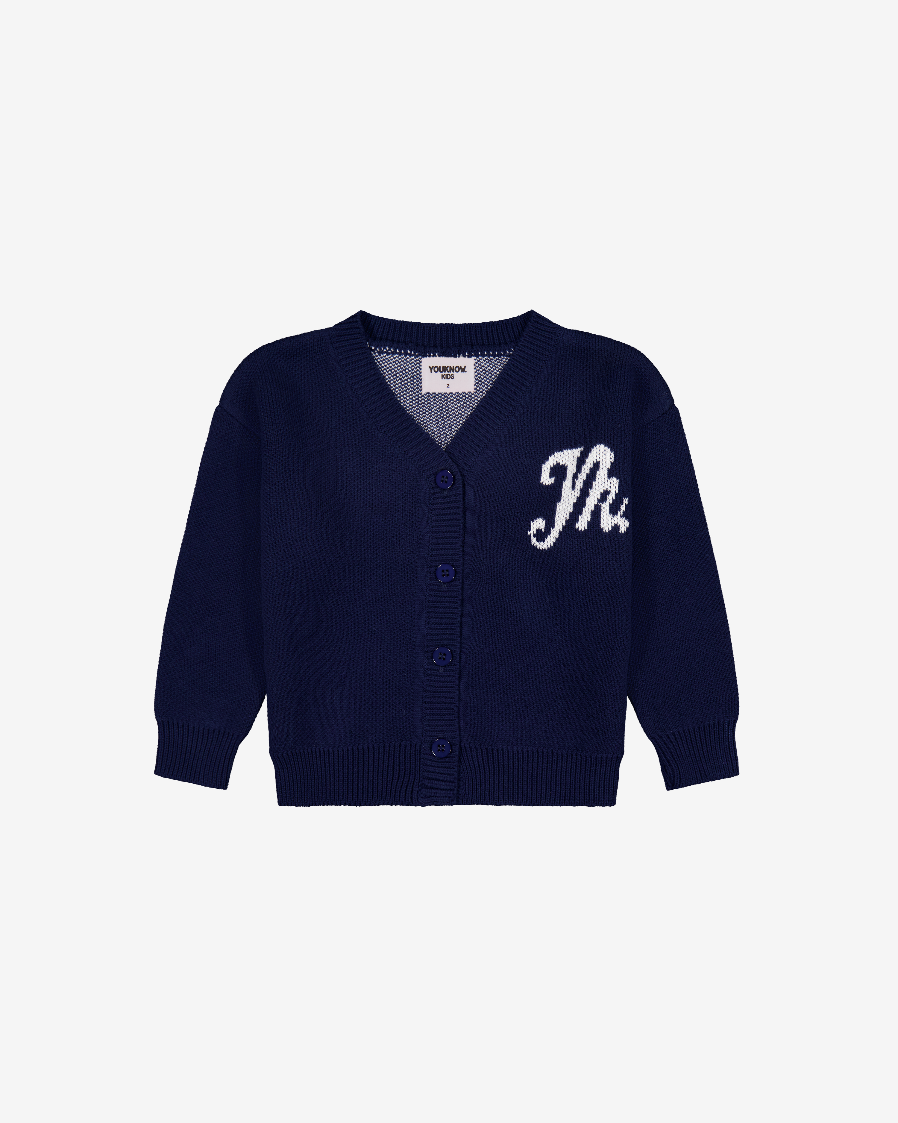 KIDS COTTON KNIT CARDIGAN | Navy