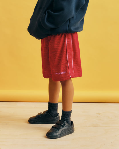 Kids Mesh Shorts | Red