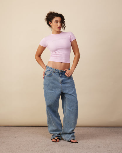 Diamante Baby Tee | Baby Pink