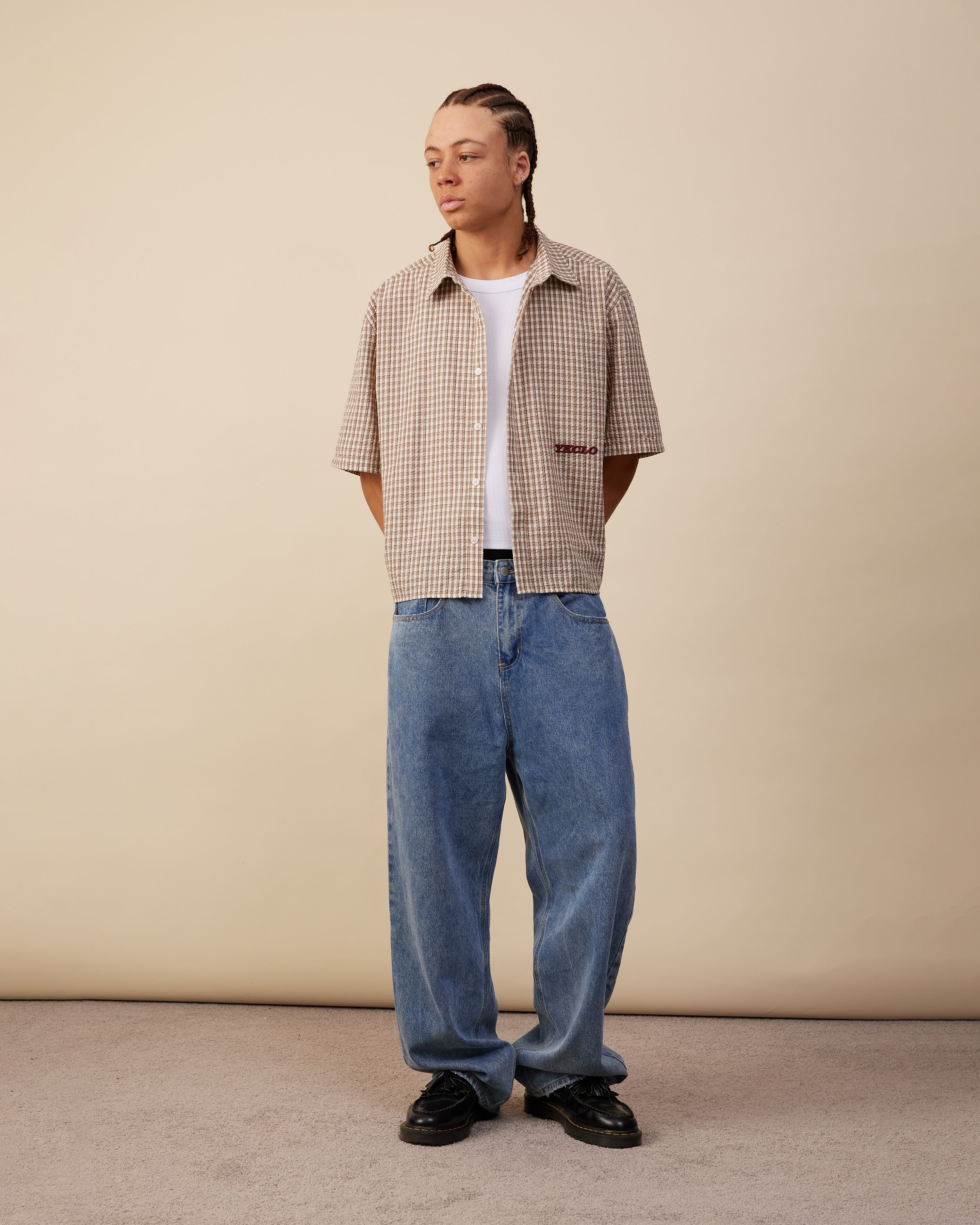 YKClo Box Shirt | Brown Check