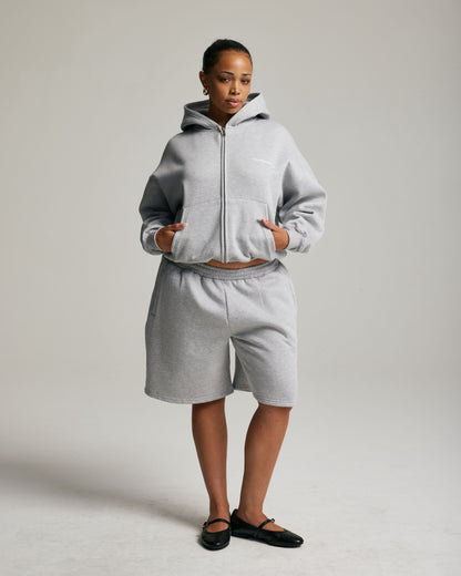 Core Zip Up Hoodie | Heather Grey