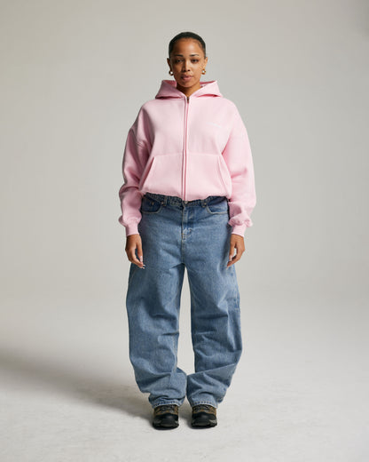 Core Zip Up Hoodie | Baby Pink