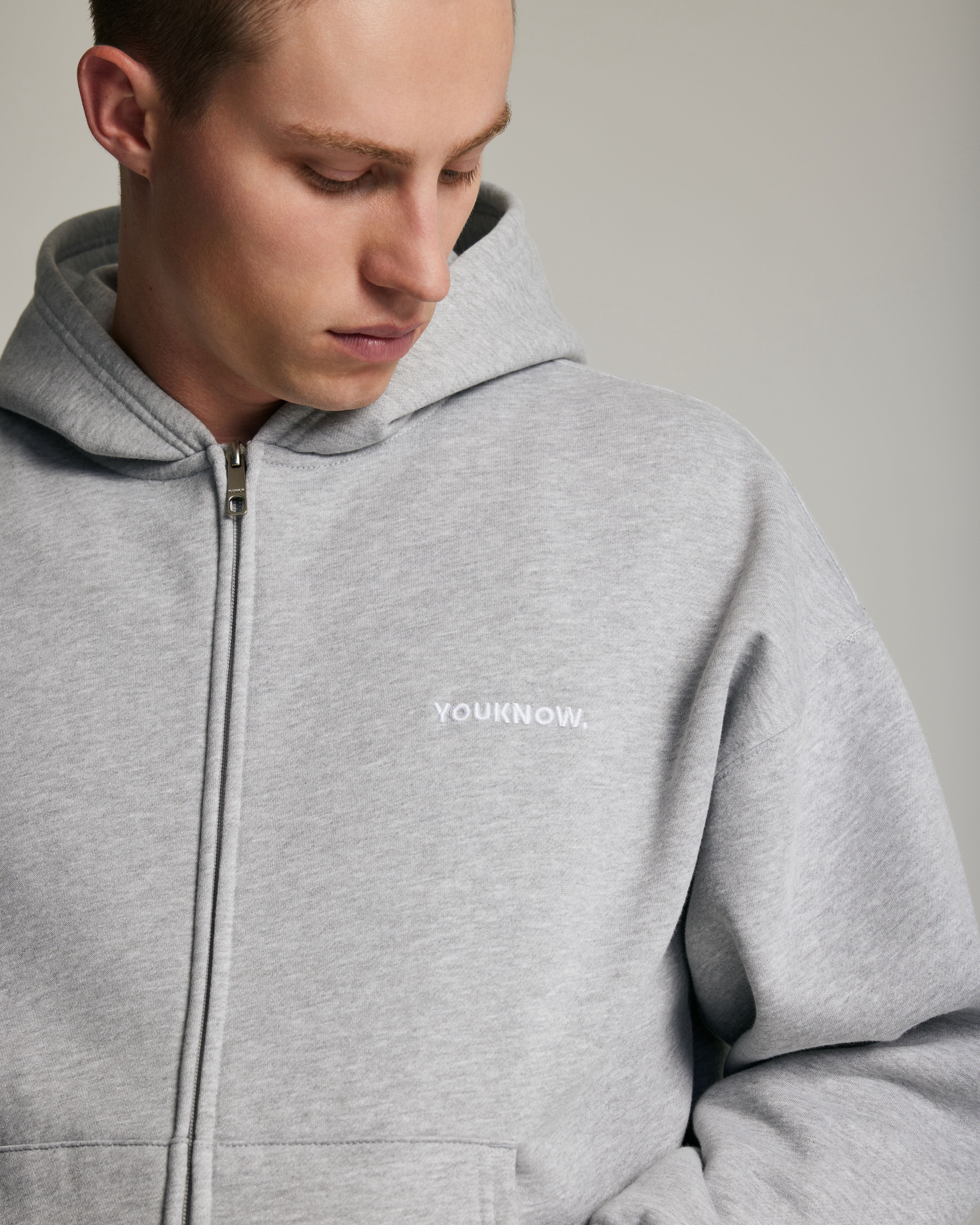 Core Zip Up Hoodie | Heather Grey – YOUKNOW. CLOTHING