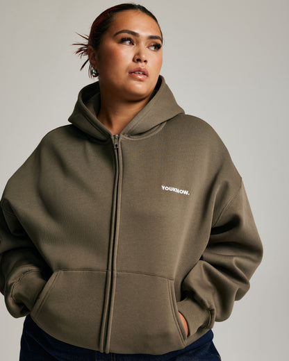 Core Zip Up Hoodie | Seaweed