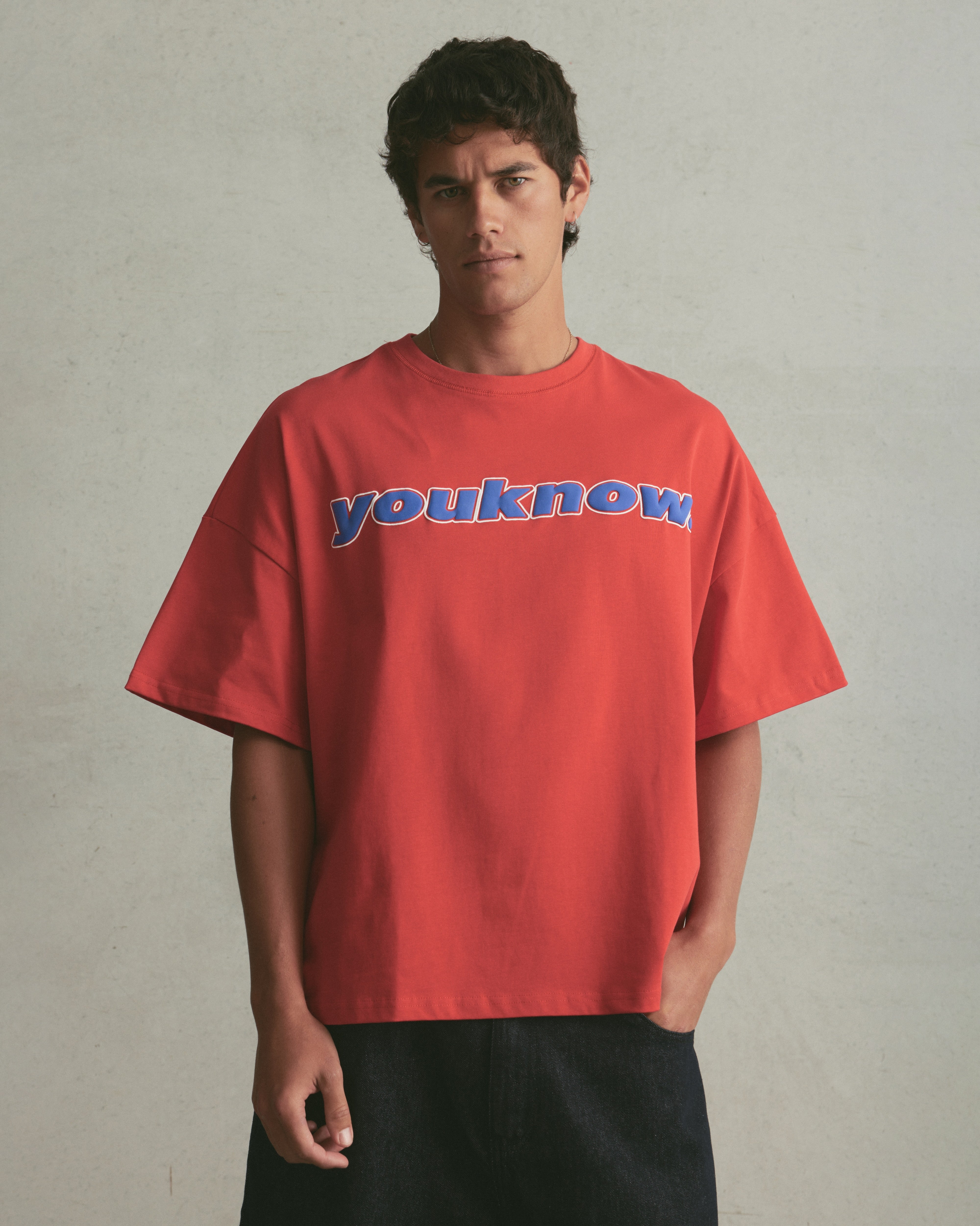 Puff Print Box Tee | Red