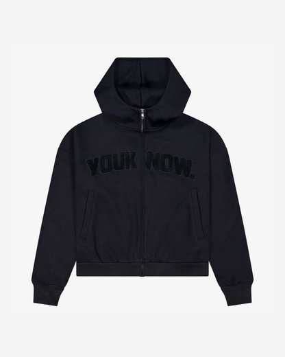 Chenille Zip Up | Black