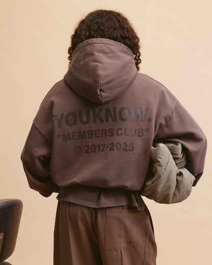 Members Club Hoodie | Washed Brown