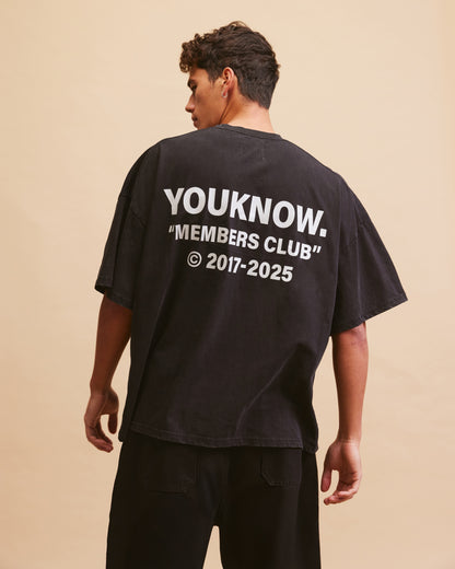 Members Club Tee | Washed Black