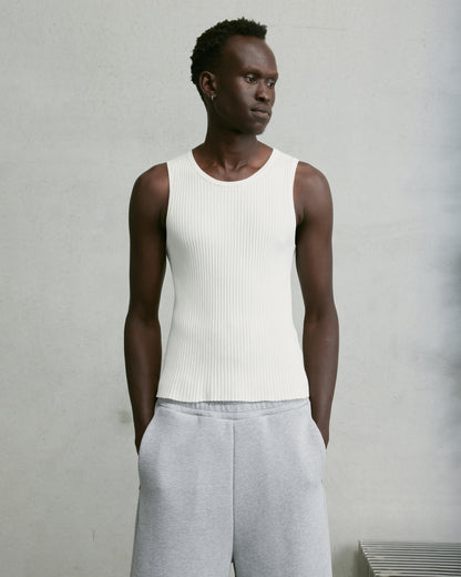 Nothing Knit Rib Tank | Cloud White