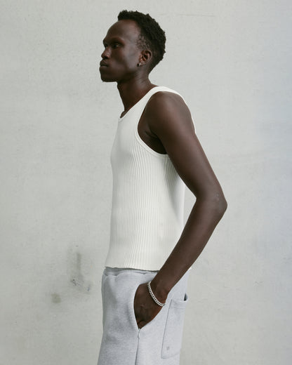 Nothing Knit Rib Tank | Cloud White