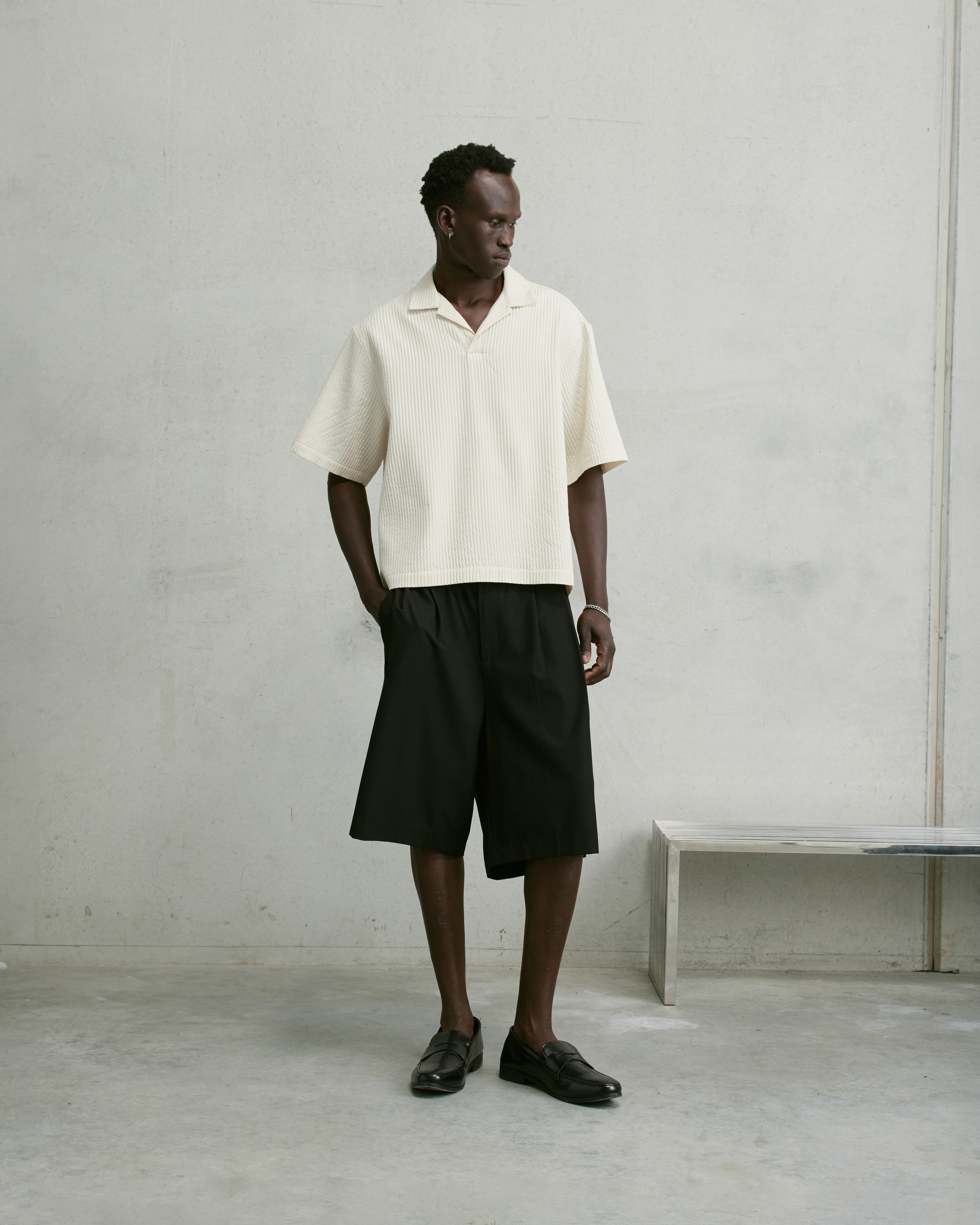 Nothing Boxy Pintuck Polo | Ecru