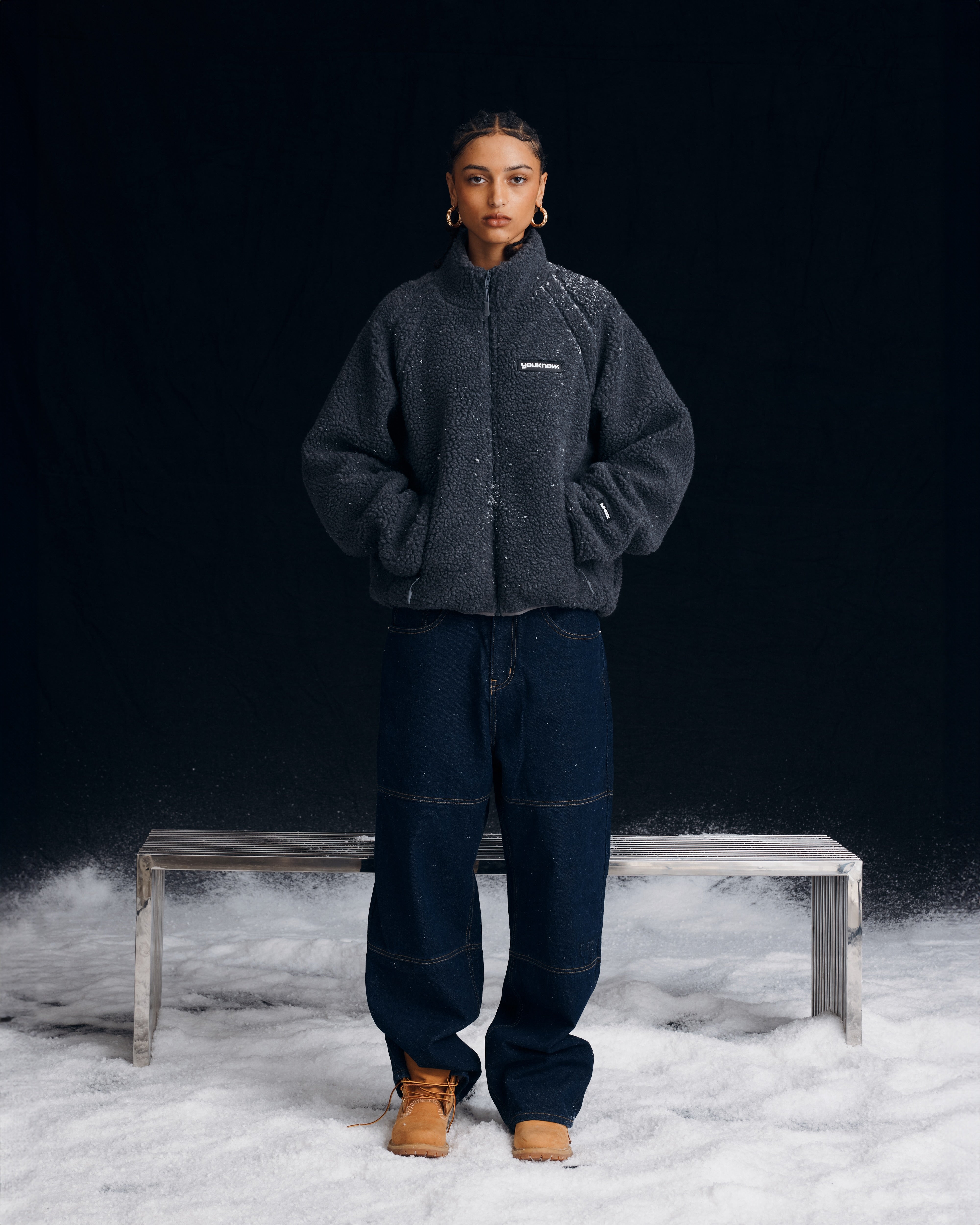 Sherpa Zip Up | Charcoal