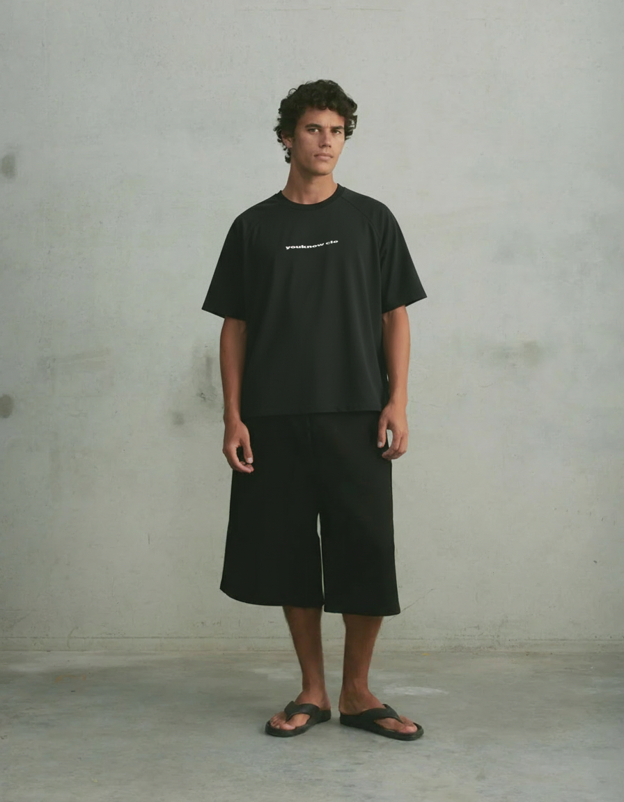 Washed Raglan Tee | Washed Black