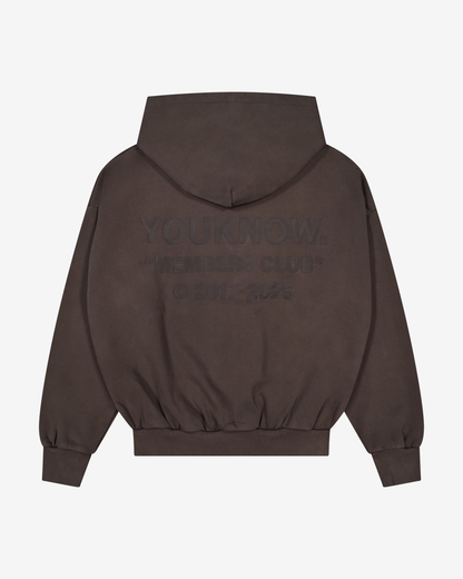 Members Club Hoodie | Washed Brown