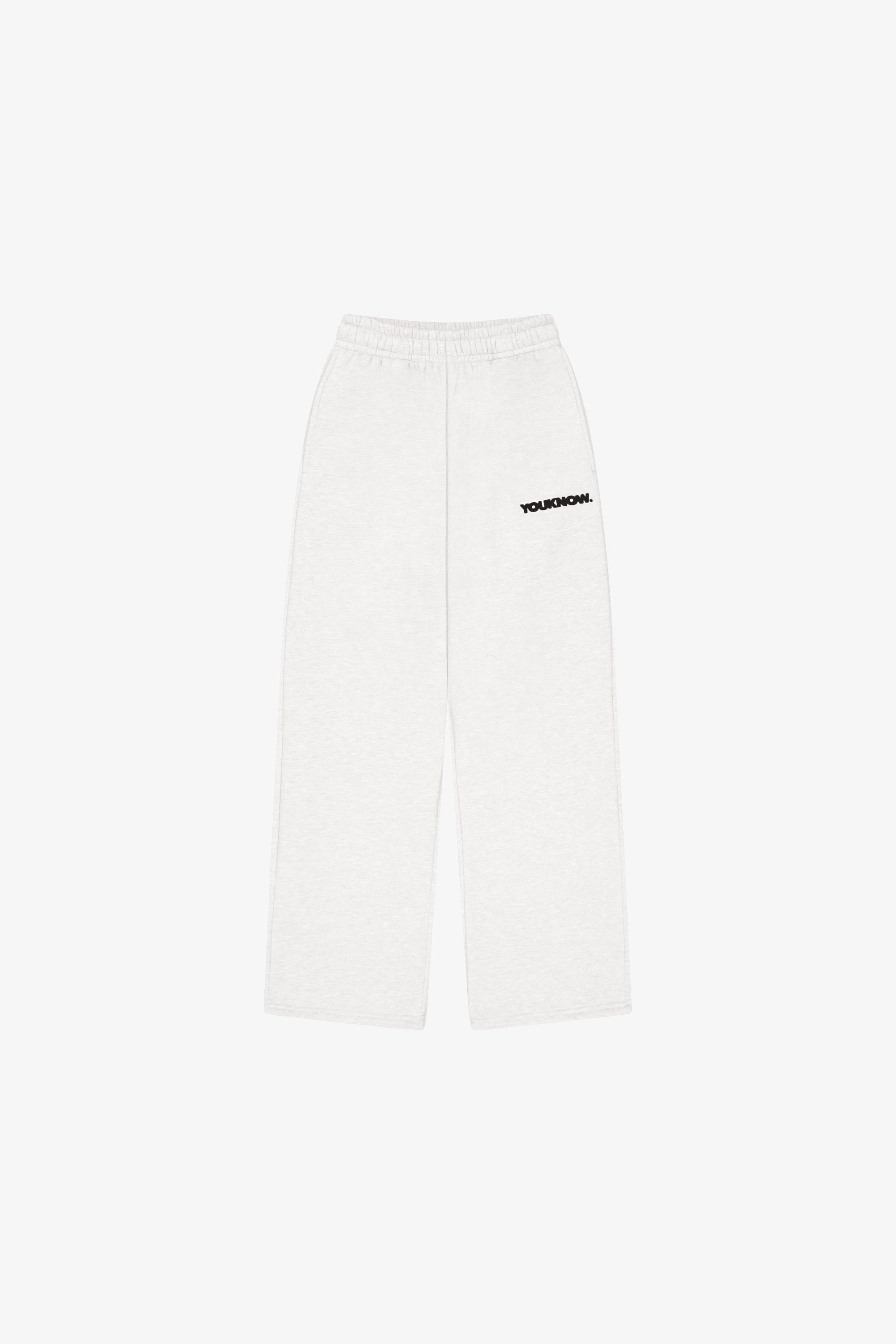 BLOCK WIDE-LEG SWEATPANTS | White Marle